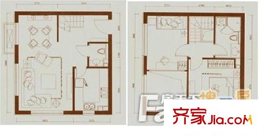 淞澤家園二區(qū)戶型圖402228164500 2室2廳1衛(wèi)1廚