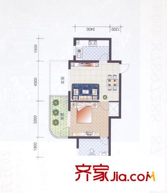 馨樂花園戶型圖戶型圖 1室1廳1衛(wèi)1廚
