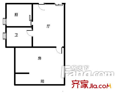 馨樂花園戶型圖戶型圖 1室1廳1衛(wèi)1廚