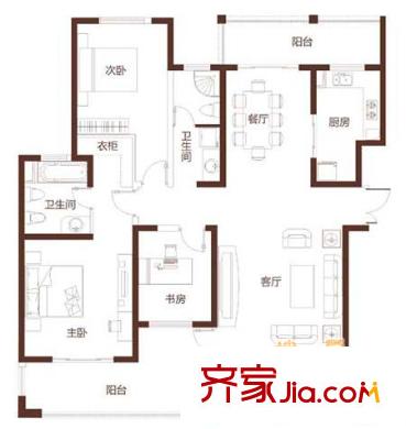 馨樂花園戶型圖戶型圖 3室2廳2衛(wèi)1廚