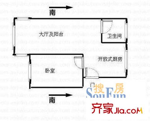 運(yùn)河新村戶型圖戶型圖 1室1廳1衛(wèi)1廚