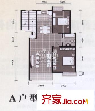 香溪花苑戶型圖A戶型 2室2廳1衛(wèi)1廚