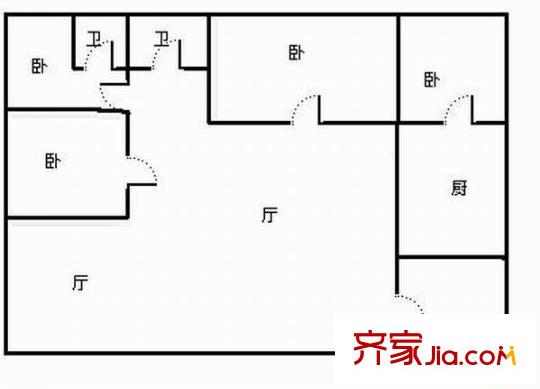 高浜新村戶型圖戶型圖 4室2廳2衛(wèi)1廚