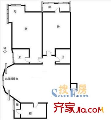 知音別苑戶型圖知音平方米苑 戶型圖 2室1廳2衛(wèi)1廚