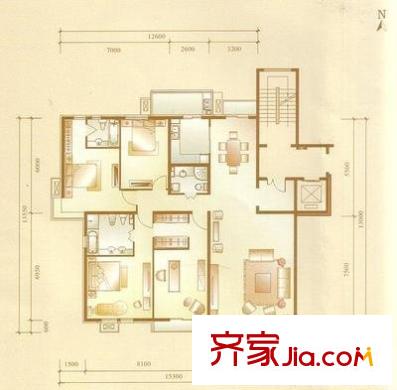 知音別苑戶型圖知音平方米苑 4室 戶型圖 4室2廳3衛(wèi)1廚