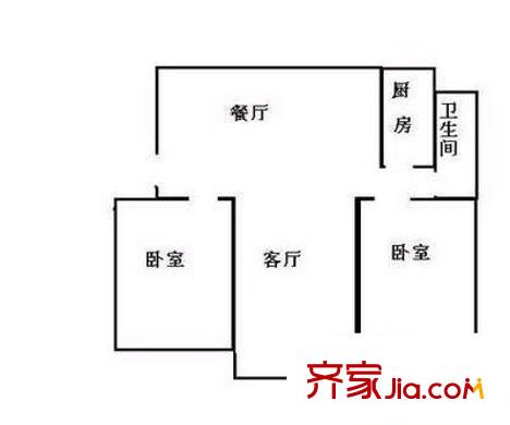 高浜新村戶型圖戶型圖 2室2廳1衛(wèi)1廚