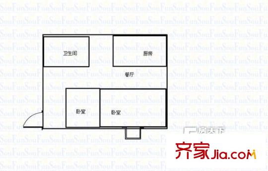 寶鄰苑戶型圖戶型圖 2室1廳1衛(wèi)1廚