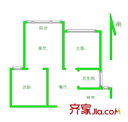 家悅花園 2室 戶型圖