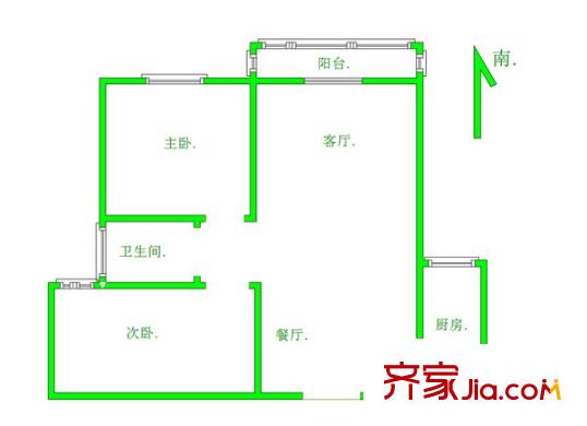 家悅花園 2室 戶型圖