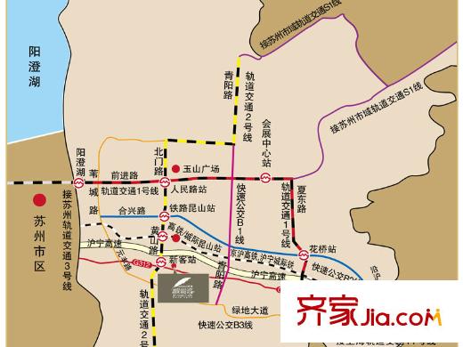 世茂蝶湖灣交通圖