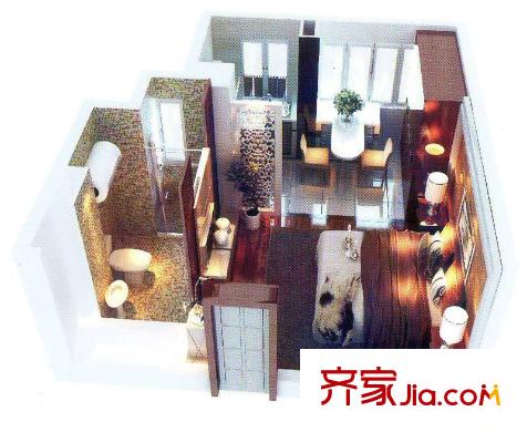 麗景國際戶型圖戶型圖 1室1廳1衛(wèi)1廚