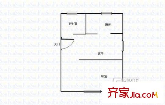 寶鄰苑戶型圖戶型圖 1室1廳1衛(wèi)1廚