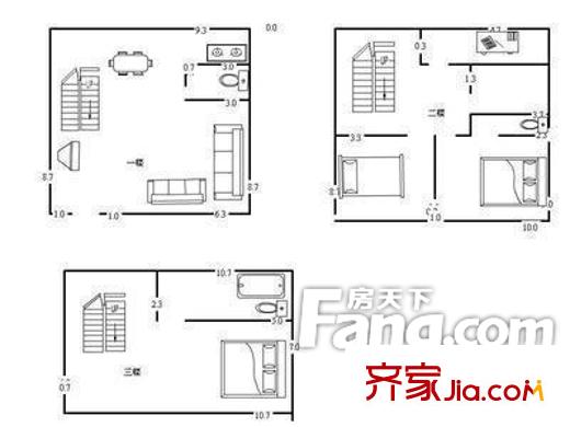 勞動路小區(qū)戶型圖戶型圖 3室3廳3衛(wèi)1廚