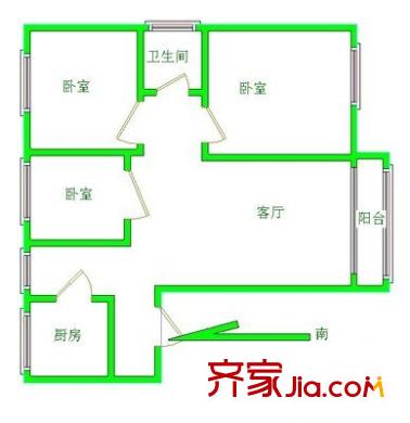 勞動路小區(qū)戶型圖 戶型圖 3室1廳1衛(wèi)1廚