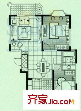 花苑新村戶型圖 戶型圖 2室2廳1衛(wèi)1廚