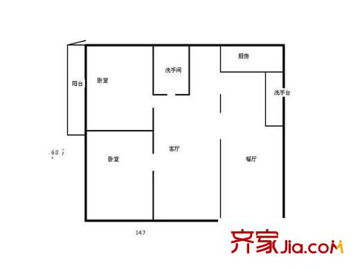 花苑新村戶型圖 戶型圖 2室2廳1衛(wèi)1廚