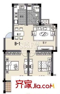 白領生活館戶型圖戶型圖 2室2廳1衛(wèi)1廚