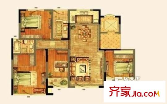 愛麗莎陽(yáng)光名苑戶型圖戶型圖 4室2廳2衛(wèi)1廚