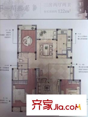 愛麗莎陽(yáng)光名苑戶型圖戶型圖 3室2廳2衛(wèi)1廚