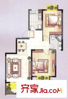 白領生活館戶型圖戶型圖 2室2廳1衛(wèi)1廚