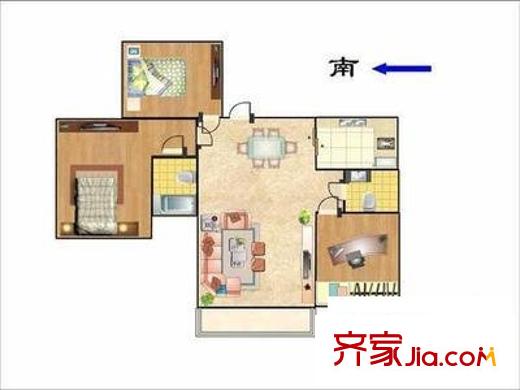 圣緹哥二期戶型圖戶型圖 4室2廳2衛(wèi)1廚