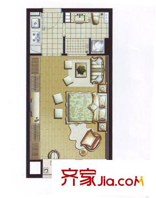 君地新大陸公寓戶型圖戶型圖 1室1廳1衛(wèi)1廚