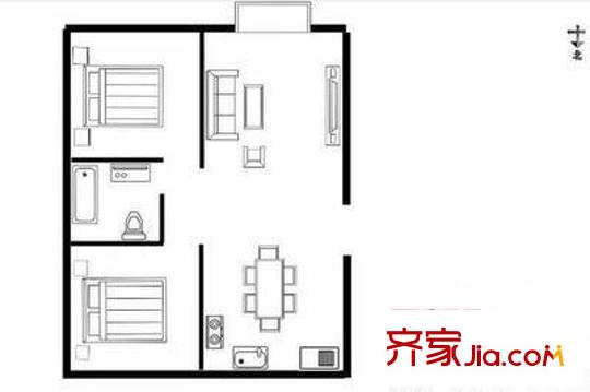 玉成家園戶型圖 戶型圖 2室2廳1衛(wèi)1廚