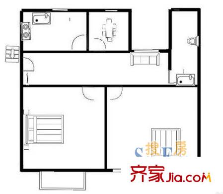 公交一村戶(hù)型圖戶(hù)型圖 2室2廳1衛(wèi)1廚
