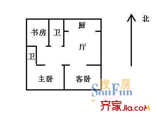 安元佳苑戶型圖戶型圖 3室1廳2衛(wèi)1廚