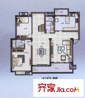 御庭苑戶型圖戶型圖 3室2廳2衛(wèi)1廚
