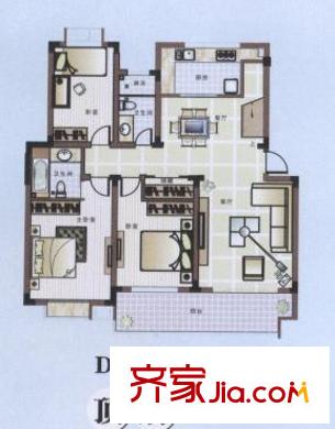 御庭苑戶型圖戶型圖 3室2廳2衛(wèi)1廚
