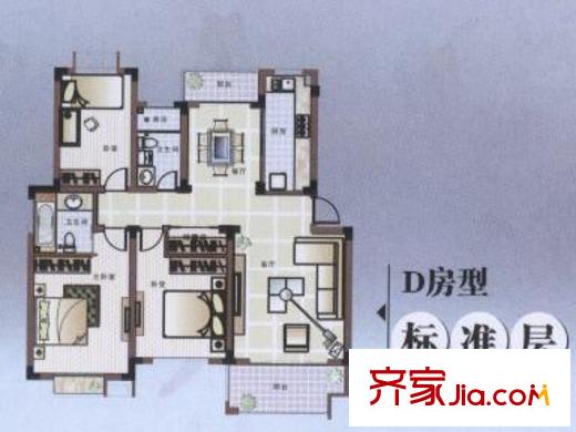 御庭苑戶型圖戶型圖 3室2廳2衛(wèi)1廚