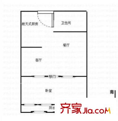 玉成家園戶型圖 戶型圖 1室2廳1衛(wèi)1廚