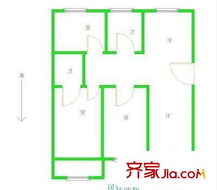 玉華花園 3室 戶型圖