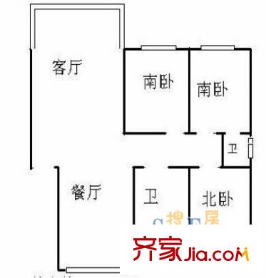 公交一村戶(hù)型圖戶(hù)型圖 3室2廳2衛(wèi)1廚