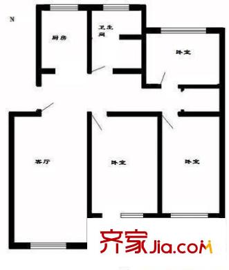 新世紀(jì)花園吳中戶型圖戶型圖 3室2廳2衛(wèi)1廚
