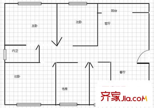 安元佳苑戶型圖戶型圖 4室2廳1衛(wèi)1廚