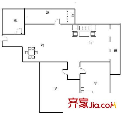 安元佳苑戶型圖戶型圖 2室2廳1衛(wèi)1廚