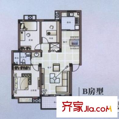 御庭苑戶型圖戶型圖 3室2廳1衛(wèi)1廚