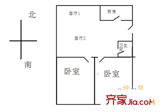 吳中商貿(mào)城戶型圖戶型圖 2室2廳1衛(wèi)1廚