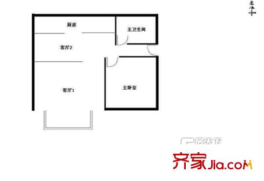 翠坊新村戶型圖戶型圖 1室2廳1衛(wèi)1廚