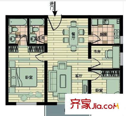 山合院戶型圖戶型圖 3室2廳1衛(wèi)1廚