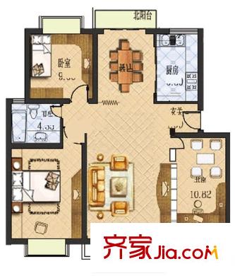 山合院戶型圖戶型圖 3室2廳1衛(wèi)1廚