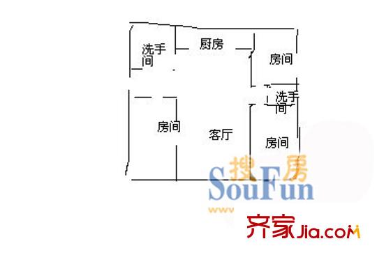 翠坊新村戶型圖戶型圖 3室1廳2衛(wèi)1廚