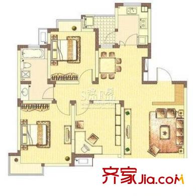 浪花苑戶型圖戶型圖 4室2廳2衛(wèi)1廚