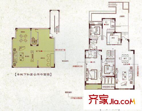 姑蘇世家戶型圖一期5、6、7、8、9#標(biāo)準(zhǔn)層A1戶型 