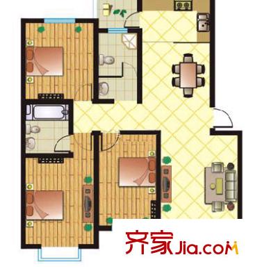 浪花苑戶型圖戶型圖 3室2廳2衛(wèi)1廚