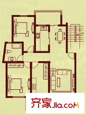 尹東新村戶型圖戶型圖 3室2廳1衛(wèi)1廚