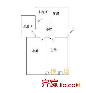 青燈新村 2室 戶(hù)型圖