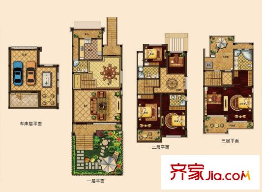 干將名邸A戶型 5室3廳4衛(wèi)1廚